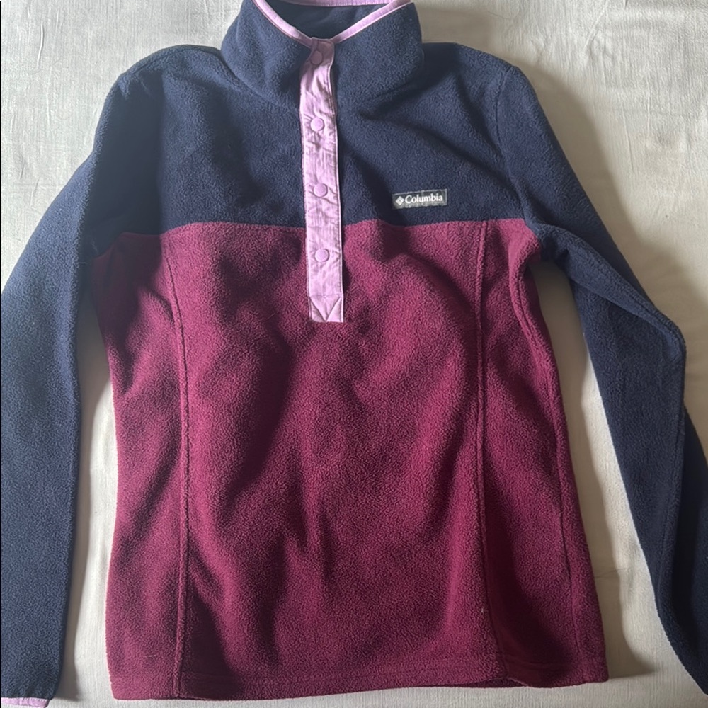Columbia Red and Black Cowl Neck Sweater